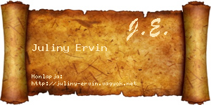 Juliny Ervin névjegykártya